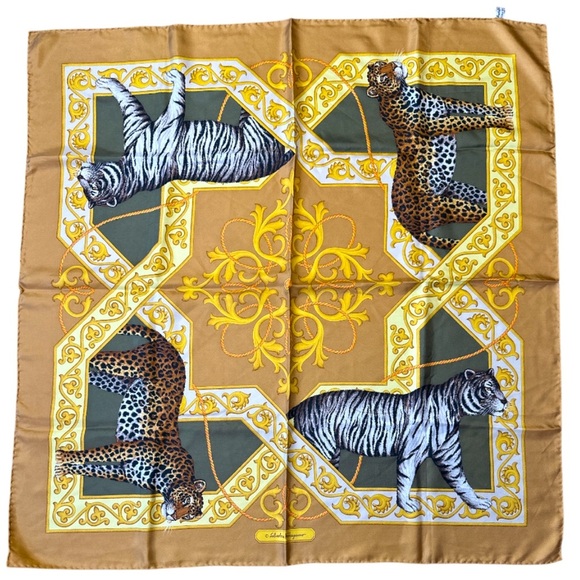 Salvatore Ferragamo Safari Animals Silk Scarf - Picture 1 of 6
